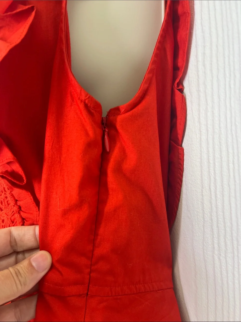 Free People - Half Moon Hot Lave Sleeveless Ruffle Lace Mini Dress Size Medium